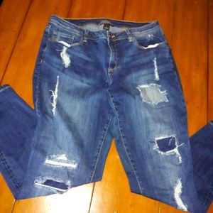 Lane Bryant distressed skinny jeans size 16 plus